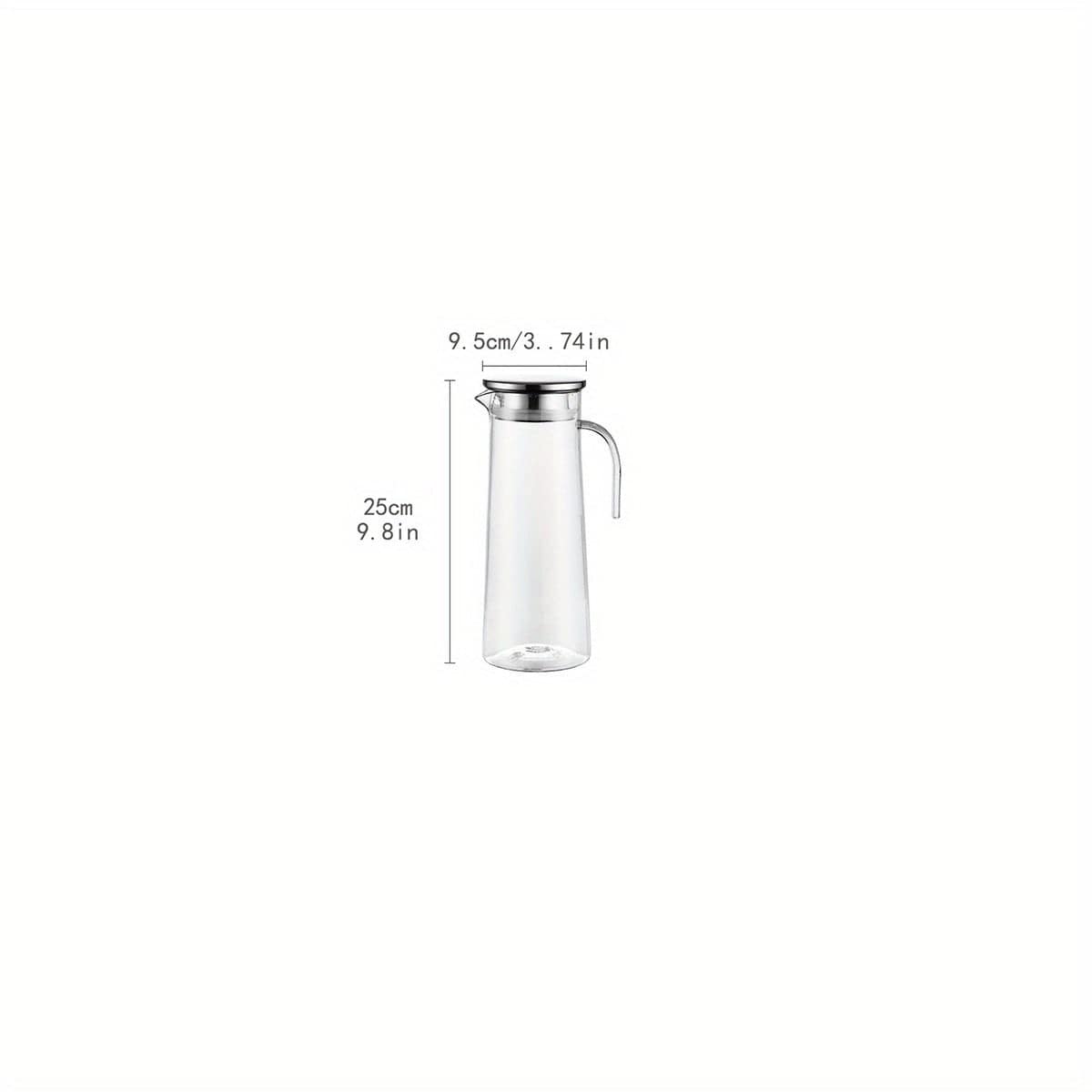 Carafe à jus avec couvercle, 1600ml/2000ml, en plastique, pour Bubble Tea et autres boissons estivales. Stainless Steel Lid / 1100ml/37.1oz