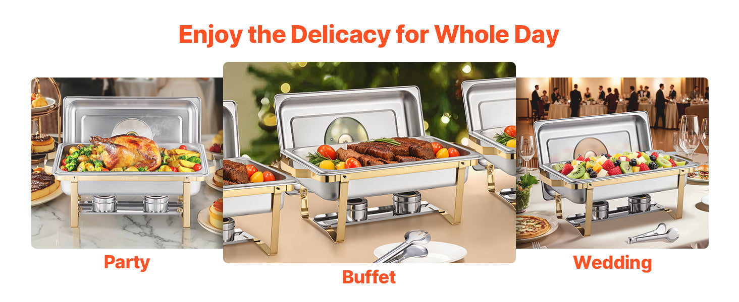 Chafing dishes pour fête, buffet et mariage