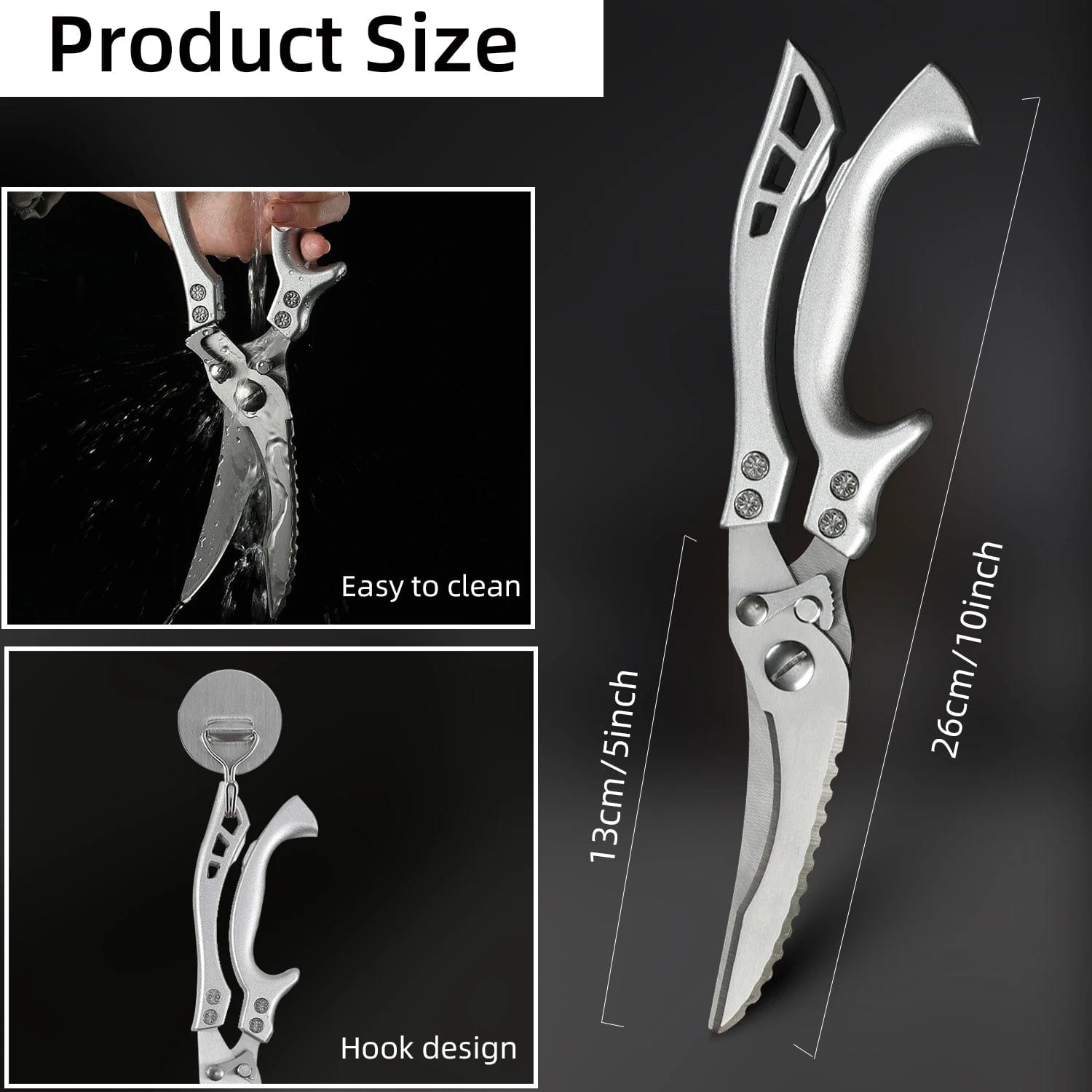 Ciseaux de Cuisine avec Lame en Acier Inoxydable 4Cr - MYVIT