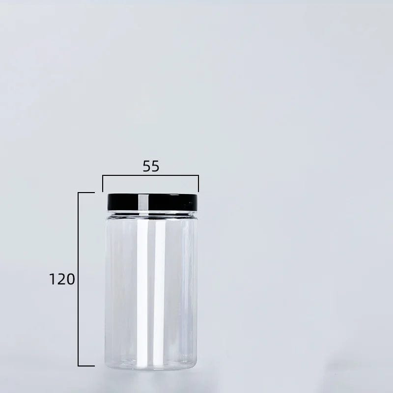 Clear Sealed Can With Lid Plastic Empty Packing Bottle Circular Storage Bucket Biscuit Jar Food Grade Sealed Cans Tank Container 245ml