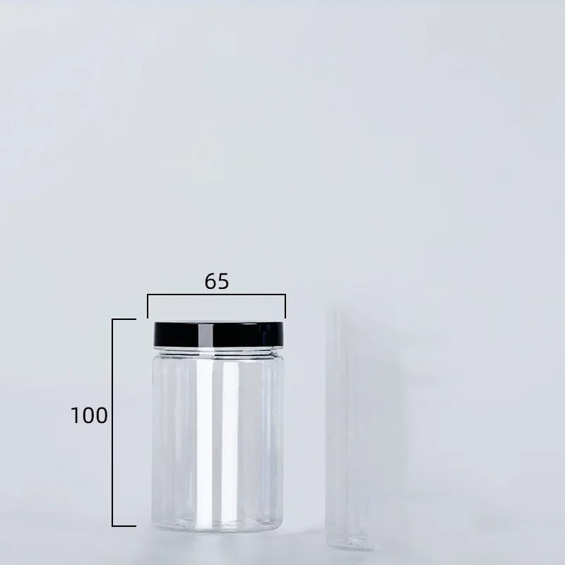 Clear Sealed Can With Lid Plastic Empty Packing Bottle Circular Storage Bucket Biscuit Jar Food Grade Sealed Cans Tank Container 280ml