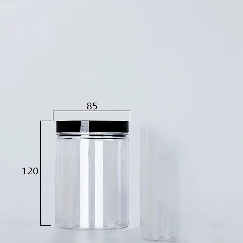 Clear Sealed Can With Lid Plastic Empty Packing Bottle Circular Storage Bucket Biscuit Jar Food Grade Sealed Cans Tank Container 350ml