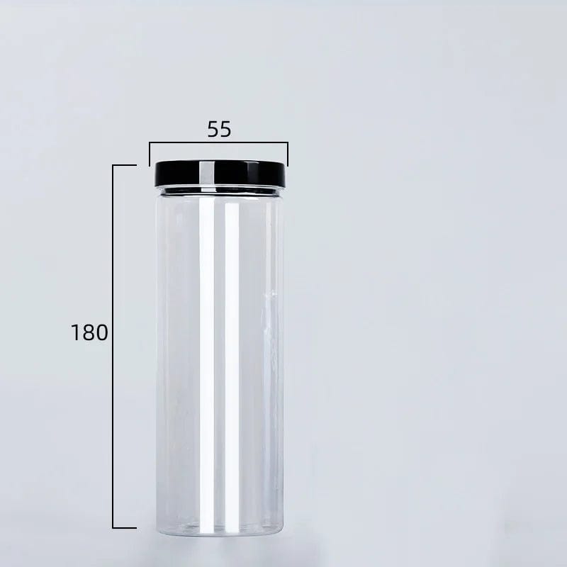 Clear Sealed Can With Lid Plastic Empty Packing Bottle Circular Storage Bucket Biscuit Jar Food Grade Sealed Cans Tank Container 380ml