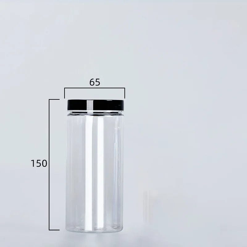 Clear Sealed Can With Lid Plastic Empty Packing Bottle Circular Storage Bucket Biscuit Jar Food Grade Sealed Cans Tank Container 440ml