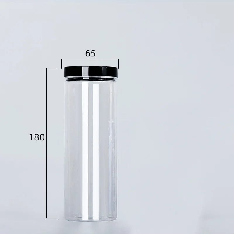Clear Sealed Can With Lid Plastic Empty Packing Bottle Circular Storage Bucket Biscuit Jar Food Grade Sealed Cans Tank Container 520ml