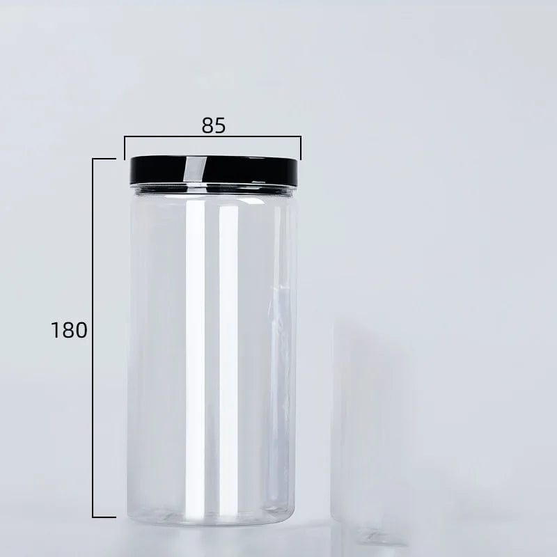 Clear Sealed Can With Lid Plastic Empty Packing Bottle Circular Storage Bucket Biscuit Jar Food Grade Sealed Cans Tank Container 960ml