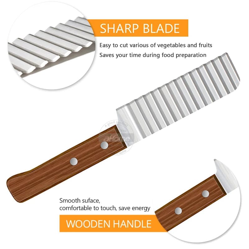 Coupe Frite avec lame ondulée en acier inoxydable