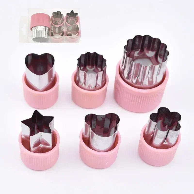 Découpe-Légumes Puzzle Rose / Lot de 6