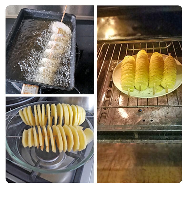 Découpeur de Pommes de Terre en Spirale Créatif - Outil de Cuisine Écologique