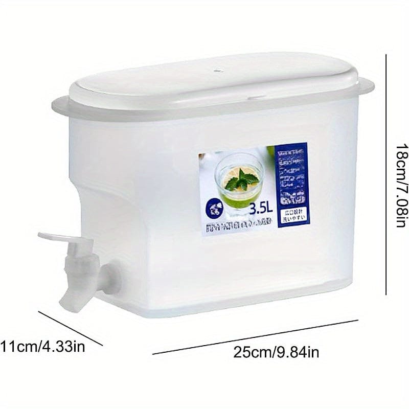 Distributeur de Boissons en Plastique avec Robinet - Capacité XXL - Idéal pour le Réfrigérateur - Théière à Fruits et Bouteille Limonade - Accessoires Maison 3.5L