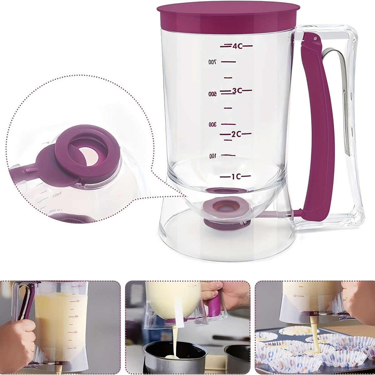 Distributeur de Pâte à Cupcakes - Séparateur de Batter, Mesure Précise 1pc