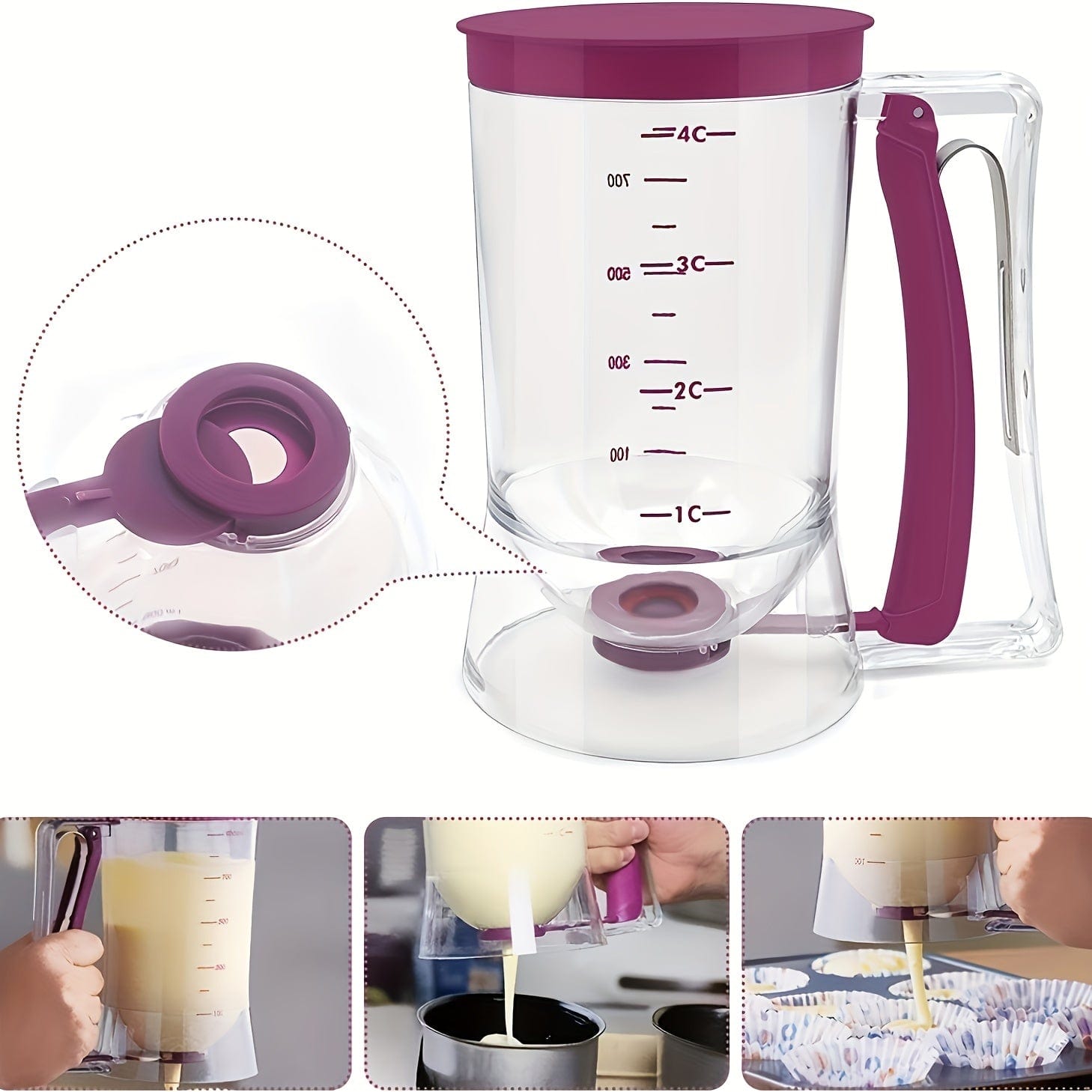 Distributeur de Pâte à Cupcakes - Séparateur de Batter, Mesure Précise 1pc