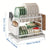Égouttoir à vaisselle double étages avec range-couverts et égouttoir, Rangement vaisselle multifonction, Grande capacité, Pour plan de travail cuisine 2 Tier-41.91 Cm / White