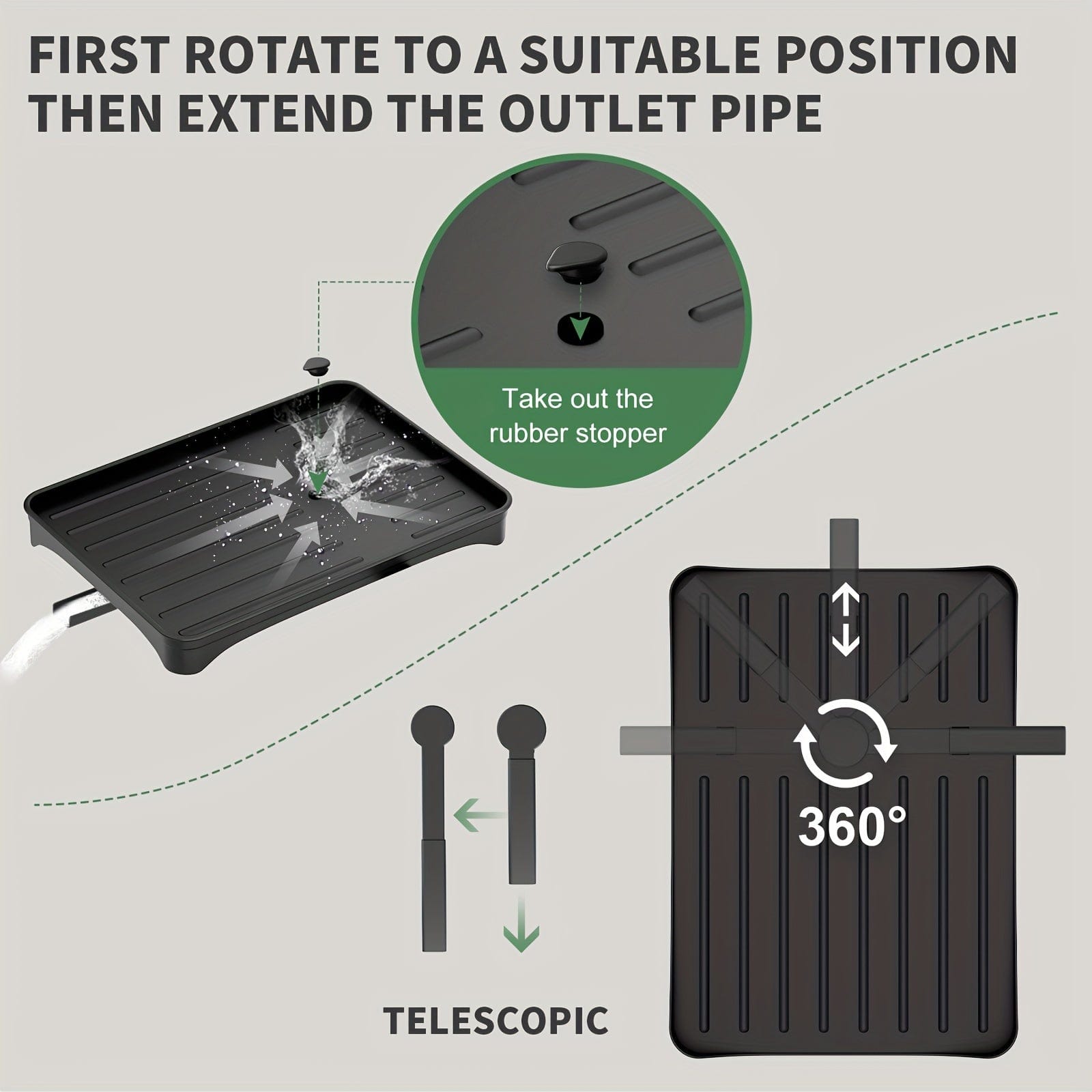 Égouttoir à vaisselle double étages avec range-couverts et égouttoir, Rangement vaisselle multifonction, Grande capacité, Pour plan de travail cuisine