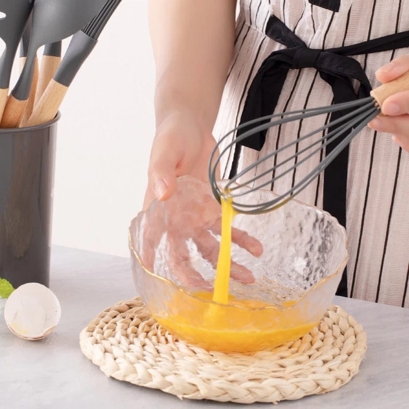 Ensemble d'ustensiles de cuisine en silicone 12 pièces, Antiadhésif Résistant à la chaleur - Outils de cuisine