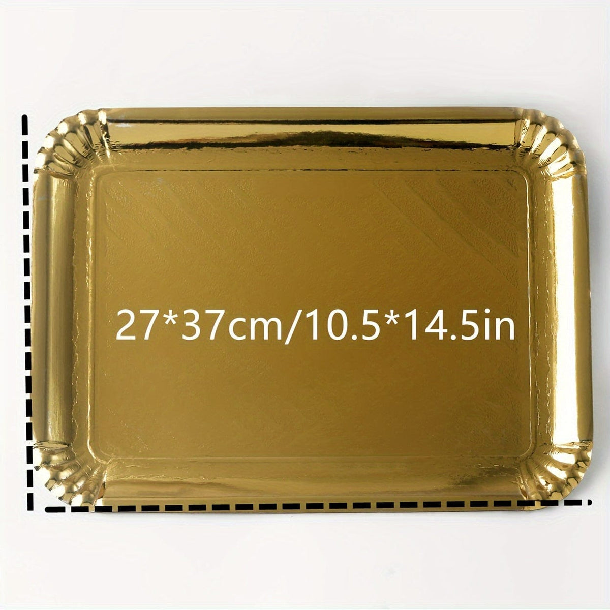 Ensemble de 10 Plateaux à Gâteaux Or Rectangle, Plateaux Jetables en Carton pour Plats, Bases de Gâteaux Anti-Gras, Plateaux de Présentation pour Desserts, Décoration de Gâteaux pour Fêtes et Mariages 27*37cm/10.5*14.5in