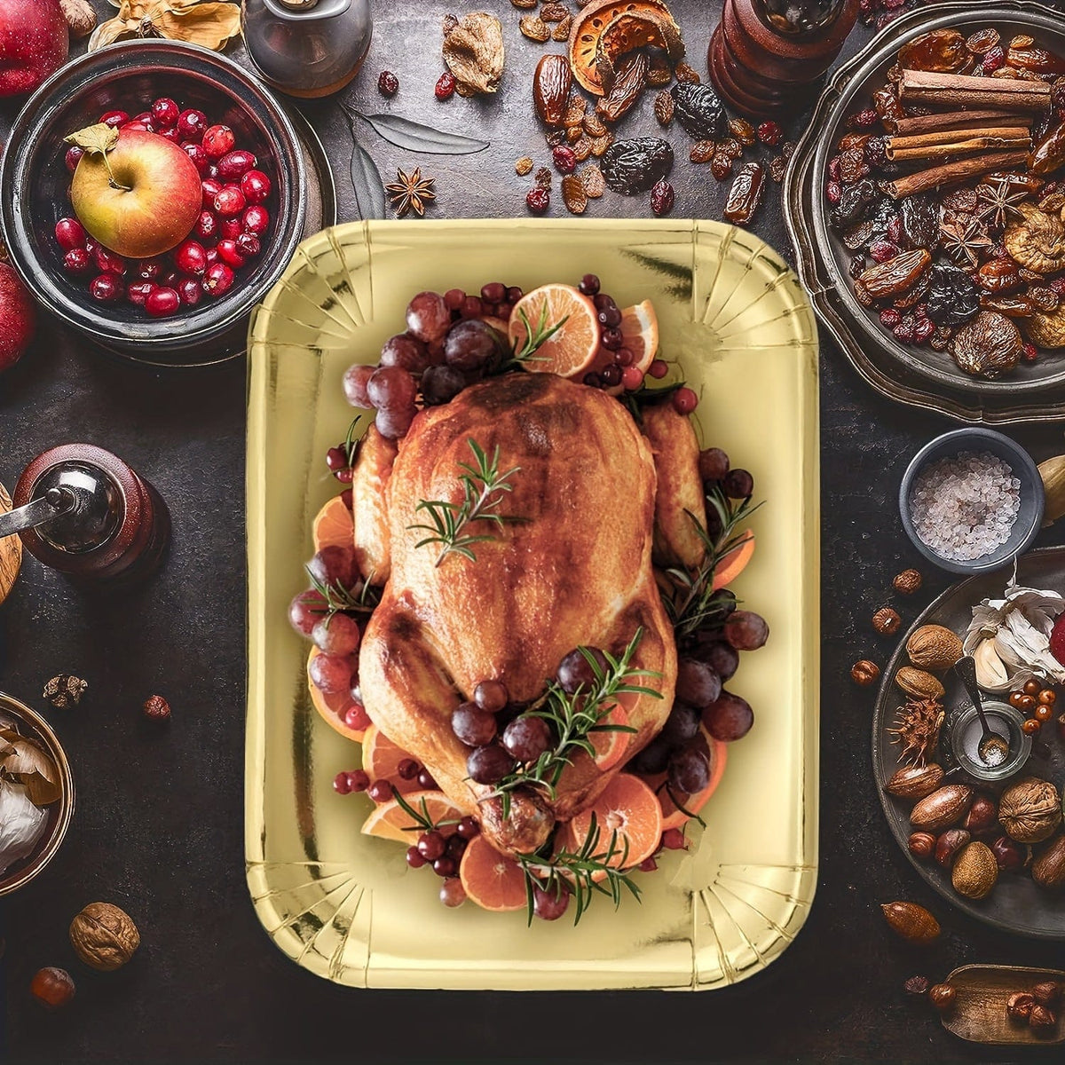 Ensemble de 10 Plateaux à Gâteaux Or Rectangle, Plateaux Jetables en Carton pour Plats, Bases de Gâteaux Anti-Gras, Plateaux de Présentation pour Desserts, Décoration de Gâteaux pour Fêtes et Mariages