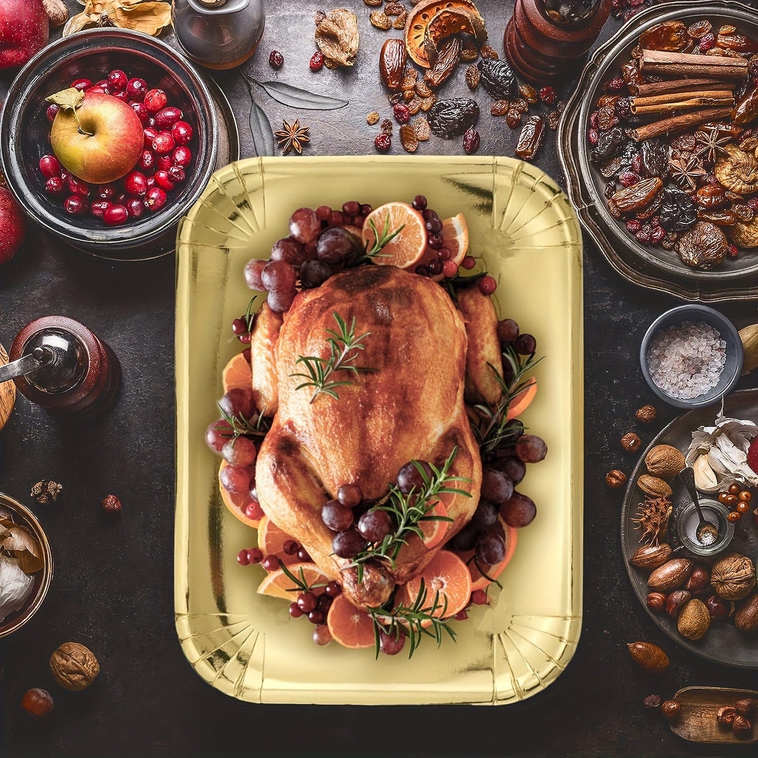 Ensemble de 10 Plateaux à Gâteaux Or Rectangle, Plateaux Jetables en Carton pour Plats, Bases de Gâteaux Anti-Gras, Plateaux de Présentation pour Desserts, Décoration de Gâteaux pour Fêtes et Mariages