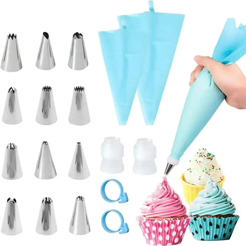 Ensemble Douilles & Poche à Douille en Silicone pour Cake Design