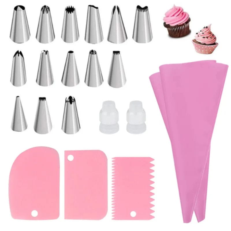 Ensemble Douilles & Poche à Douille en Silicone pour Cake Design