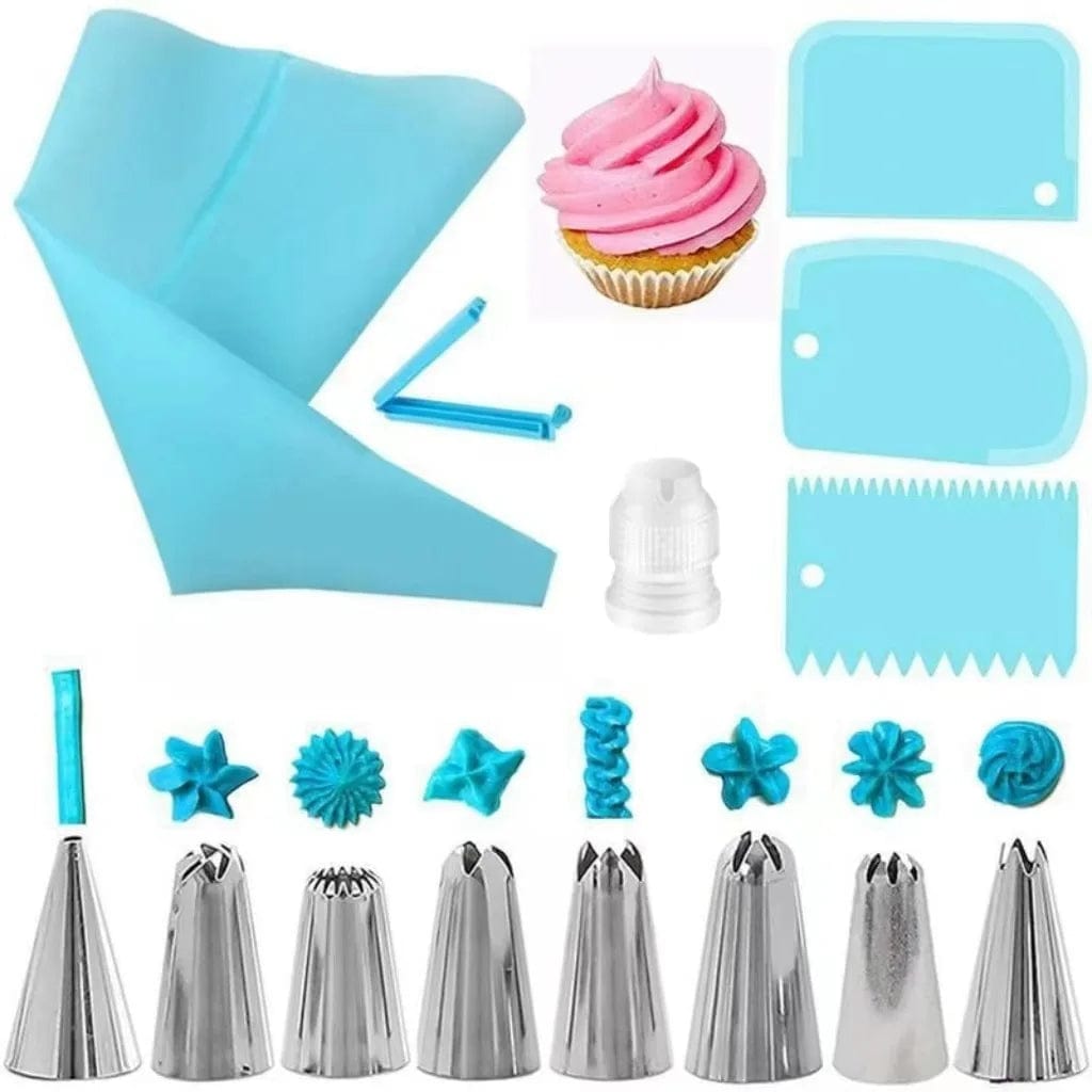 Ensemble Douilles & Poche à Douille en Silicone pour Cake Design