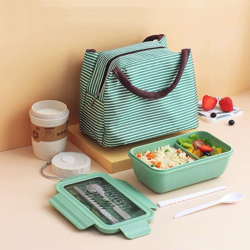 Ensemble « Lunch Box Kids » : Boite repas + Couverts + Verre + Sac Vert