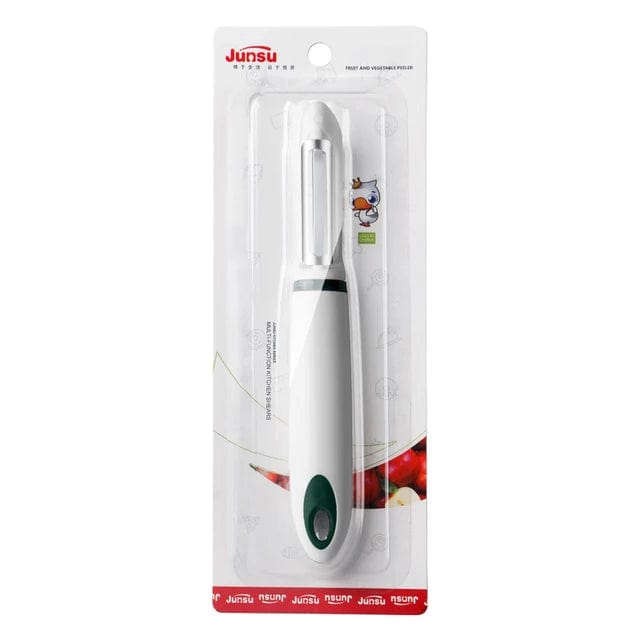 Éplucheur de Fruits et Légumes Multifonction Acier Inoxydable Zinc Alloy Ergonomique white