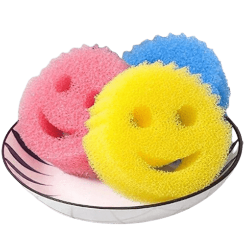 Éponges Essuie-Vaisselles miracle cuisine/salle de bain (lot de 3) Bleu - Rose - Jaune