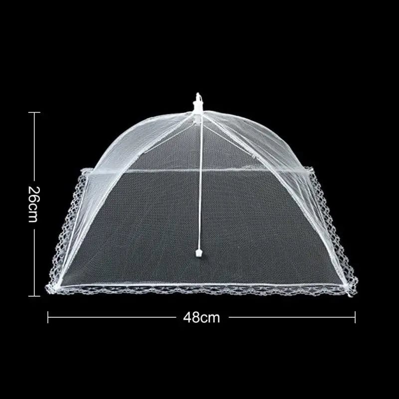 Foldable Food Mesh Cover Fly Anti Mosquito Pop-Up Food Cover Umbrella Meal Vegetable Fruit Breathable Cover Kitchen Accessories 18inch 48x48cm