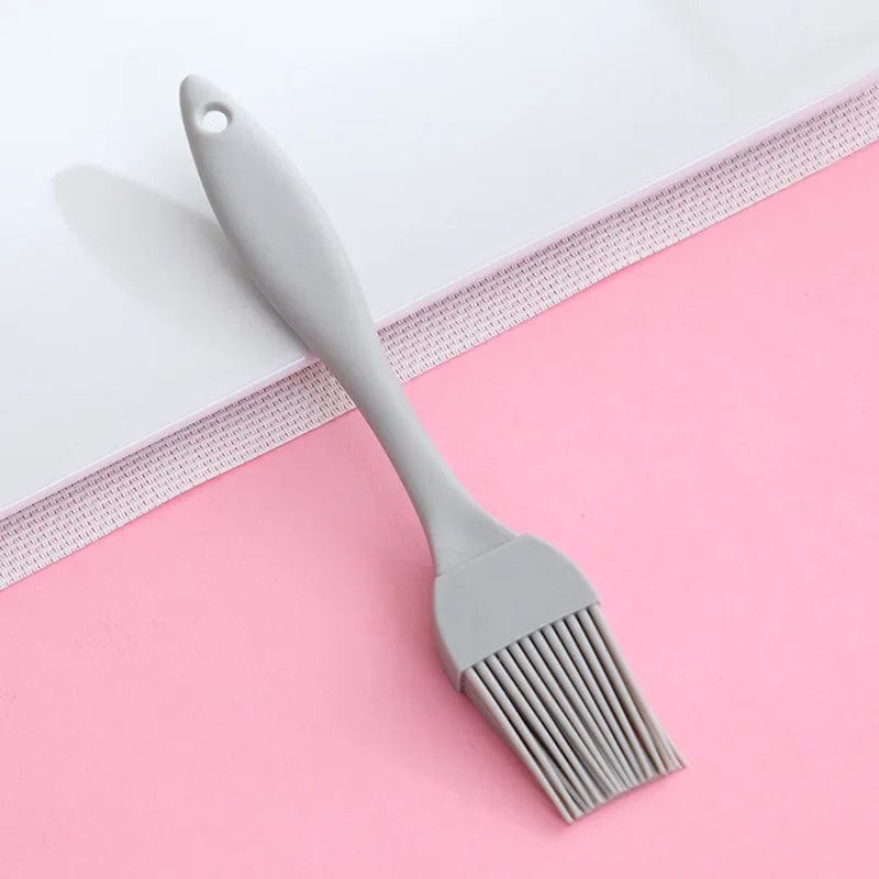 Food Grade Silicone Oil Brush BBQ Barbecue Brush Kitchen Pancake Silicone Brush Small Sauce Brush Non-linting Baking Tools Gray