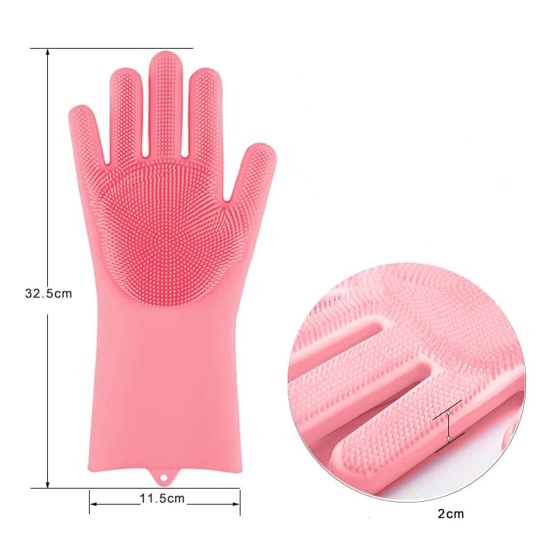 Gants de vaisselle avec brosses intégrées