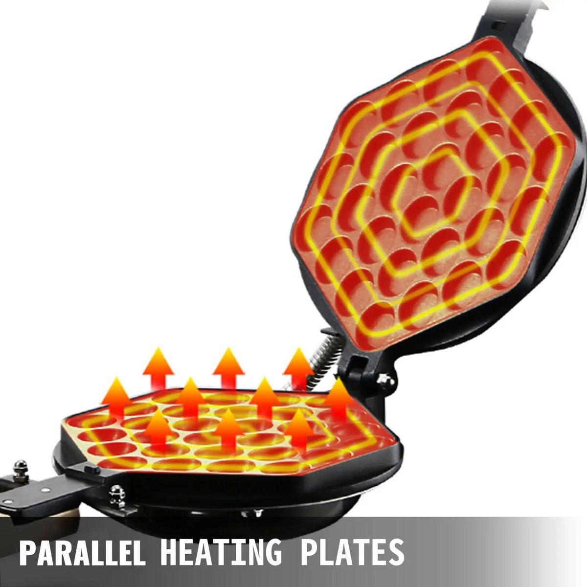 Gaufrier Électrique à Bulles d'Oeuf en Acier Inoxydable Quatre Gaufres