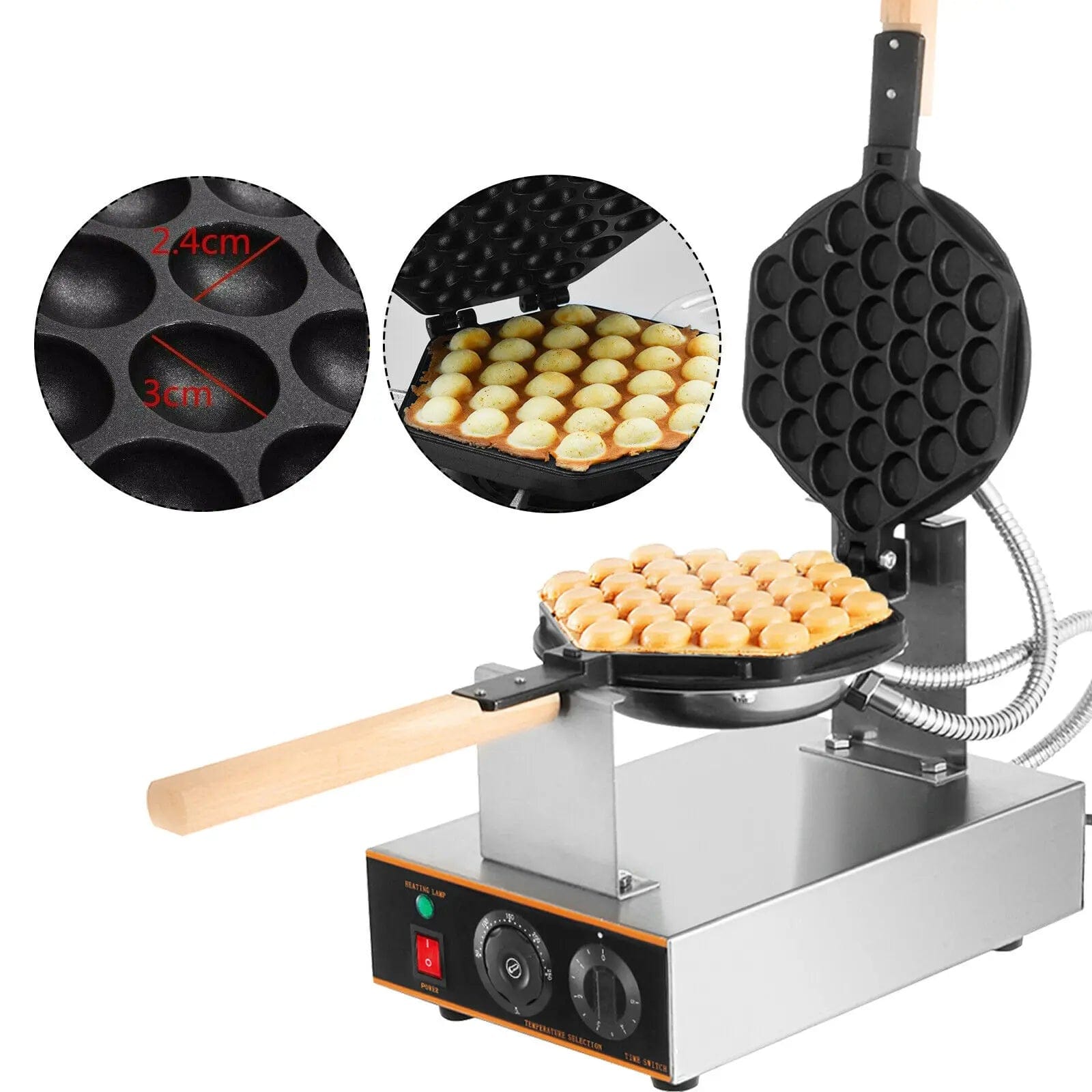 VEVOR Egg Bubble Electric Waffle Maker Nonstick Waffle Making Machine Home Appliance Gaufriers Baking Snack Gaufres Waffle Irons United States