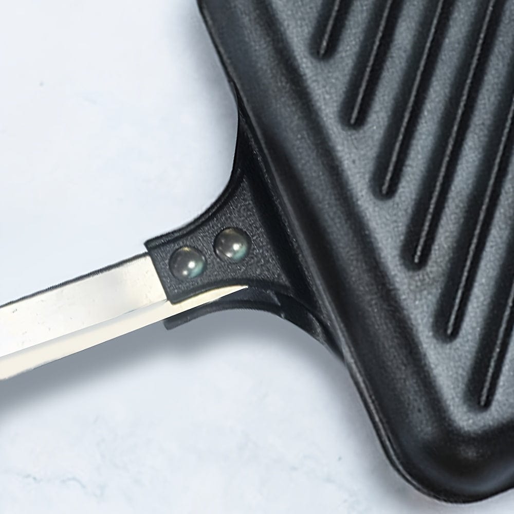 Grill à Sandwich Démontable pour Gaz/Induction, Plaques Antiadhésives, Noir Black