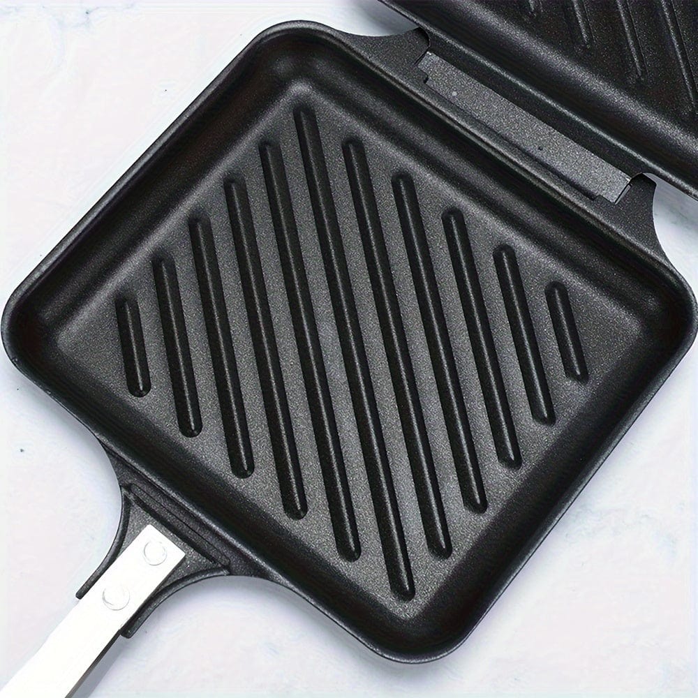 Grill à Sandwich Démontable pour Gaz/Induction, Plaques Antiadhésives, Noir Black