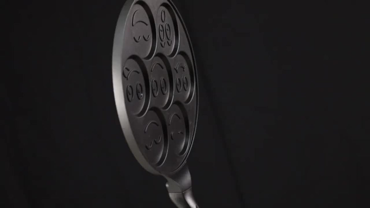 Grille à Mini Pancakes, Poêle avec 7 Moules Eid Al-Adha Mubarak 7-Hole Black Pan