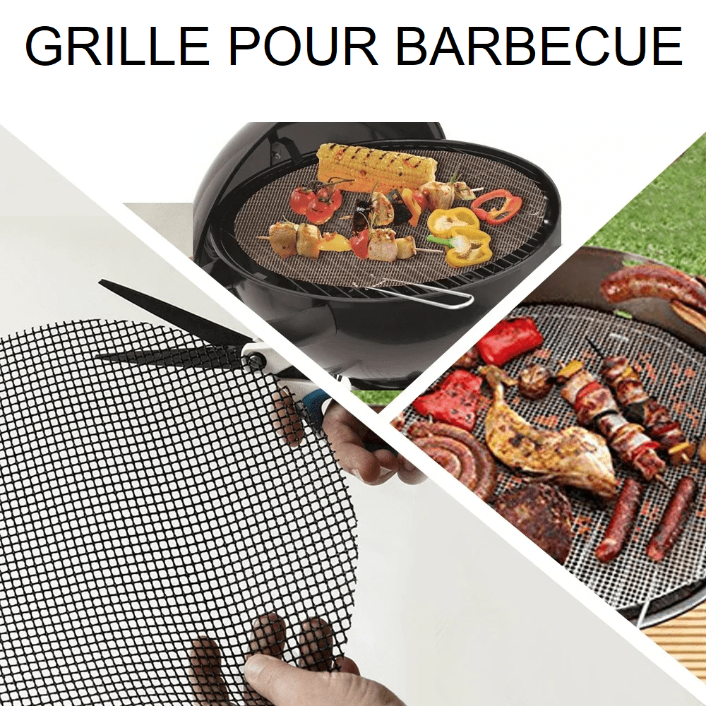 Lot De 3 Tapis De Barbecue Antiadhésifs 33x40 Cm - Téflon Réutilisable Pour Grill - 4