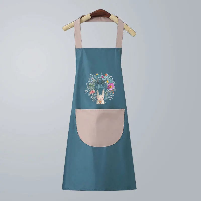 Household Kitchen Cooking Apron Hand-wiping Oil-proof Waterproof Men Women Adult Waist Fashion Coffee Overalls Wipe Hand Apron Blue