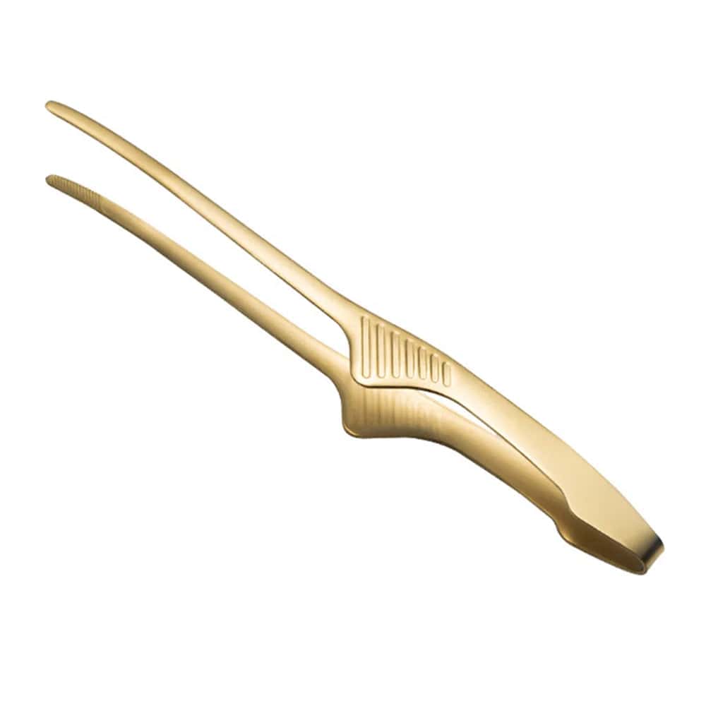Korean Barbecue Clips Stainless Steel Grill Cooking Chef Tongs Kitchen Baking Bread Tweezer Outdoor Grilling Steak Clamp Tools Gold