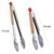 Leeseph Stainless Steel Kitchen Tongs 9" and 12", Locking Metal Food Tongs with Wooden Grips, Barbecue Tongs for Pans and BBQ