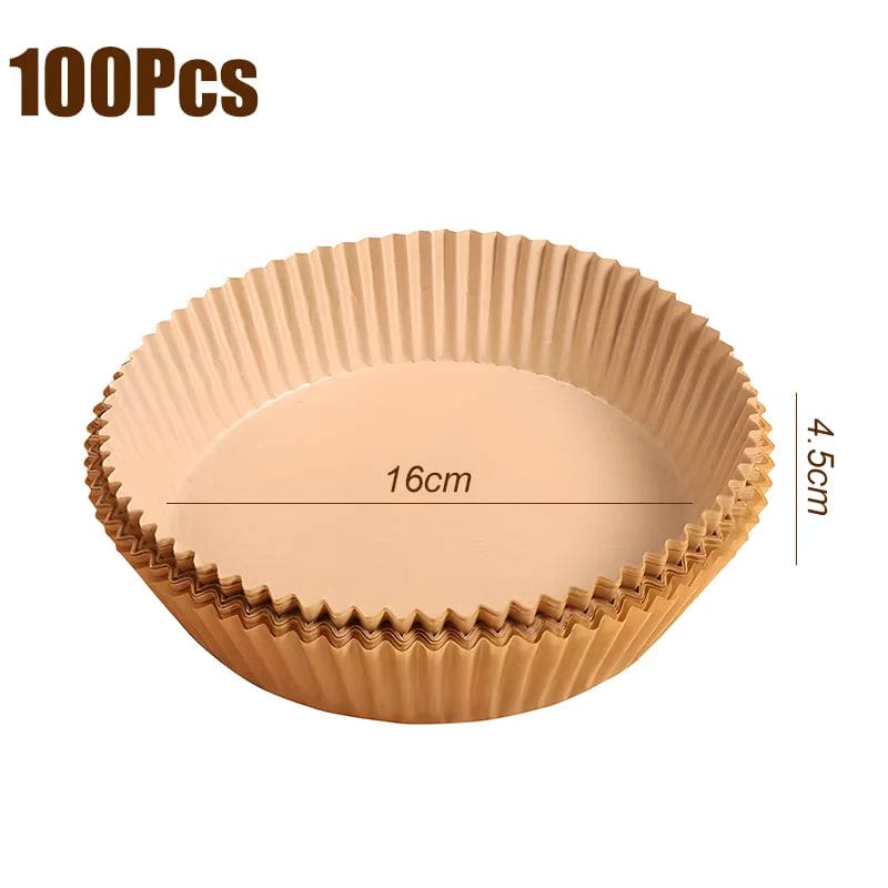 Liner jetable pour friteuse à air - Accessoire de cuisson anti-micro-ondable 16cm A 100pcs