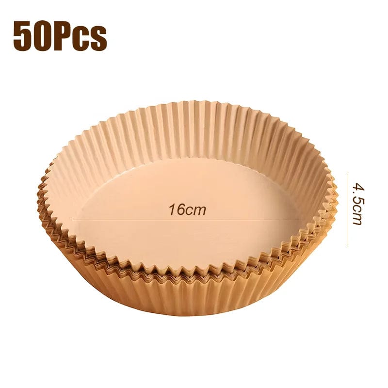 Liner jetable pour friteuse à air - Accessoire de cuisson anti-micro-ondable 16cm A 50pcs