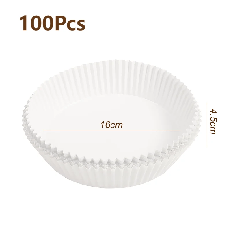 Liner jetable pour friteuse à air - Accessoire de cuisson anti-micro-ondable 16cm B 100pcs