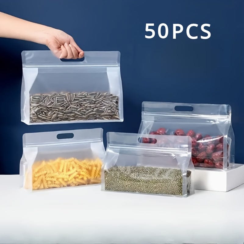 "Lot 50 sacs autoportants transparents pour emballage alimentaire et thé" 50pcs