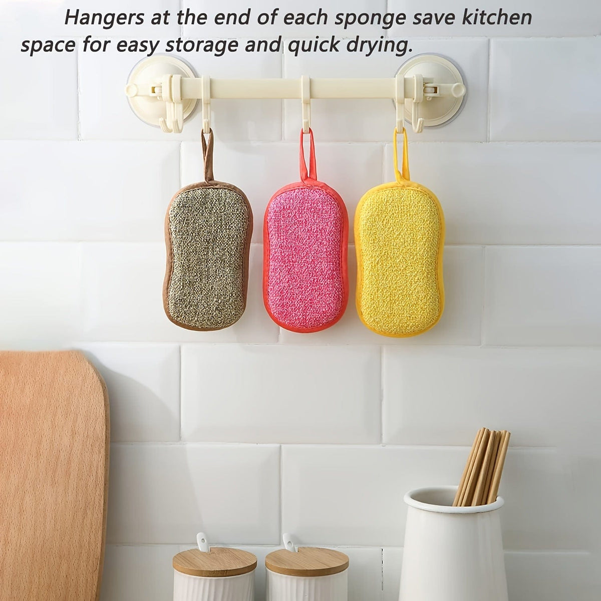 Lot de 10 Éponges Microfibre Colorées pour Cuisine, Facile À Nettoyer Vaisselle, Casseroles et Poêles