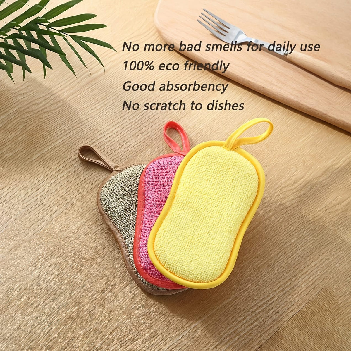 Lot de 10 Éponges Microfibre Colorées pour Cuisine, Facile À Nettoyer Vaisselle, Casseroles et Poêles