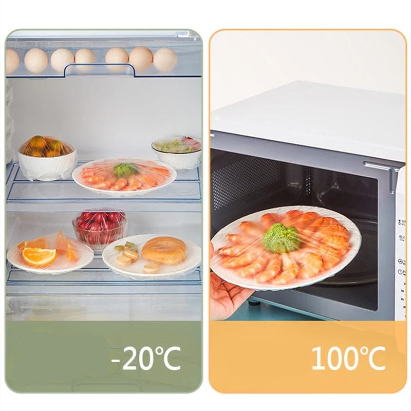 Lot de 100 couvercles alimentaires jetables - Anti-odeur & Anti-fuite - Pour cuisine réfrigérateur congélateur - TF16731 100pcs