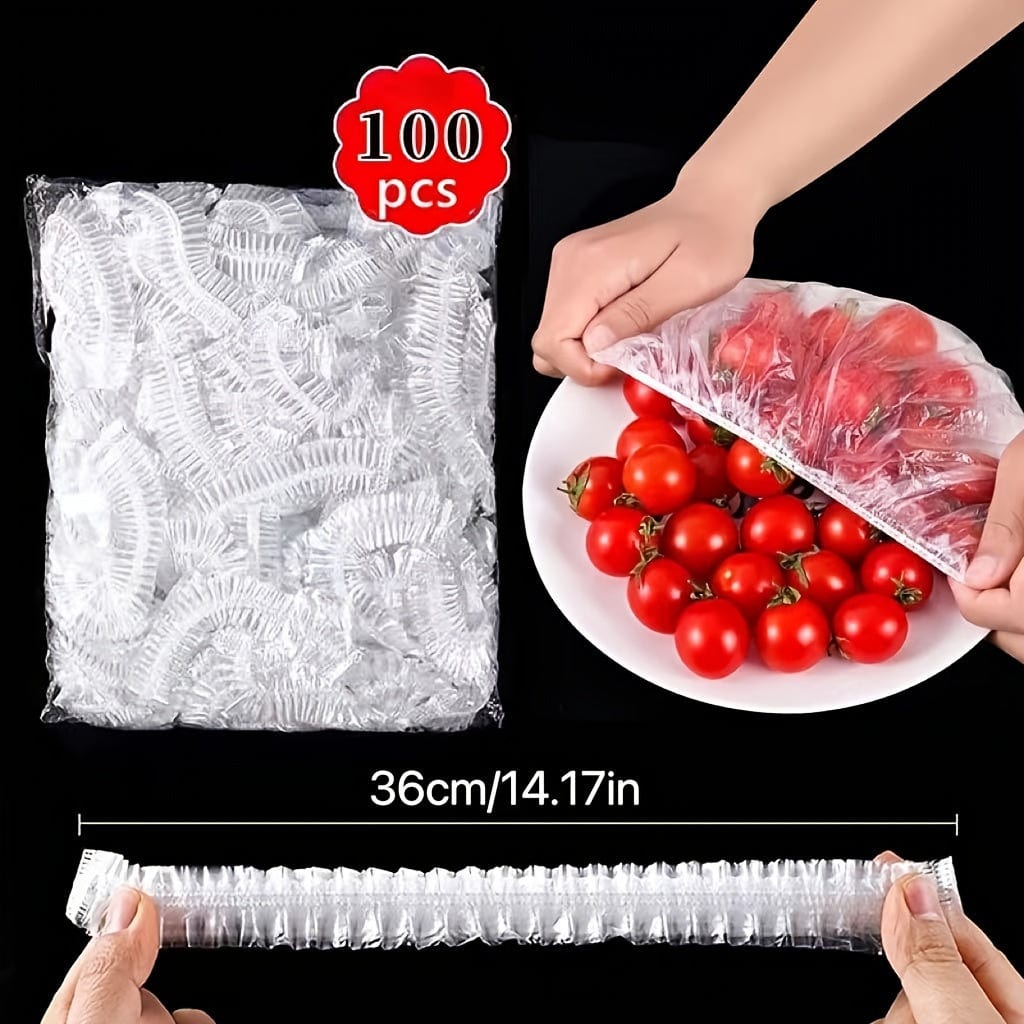 Lot de 100 couvercles alimentaires jetables - Anti-odeur & Anti-fuite - Pour cuisine réfrigérateur congélateur - TF16731 100pcs