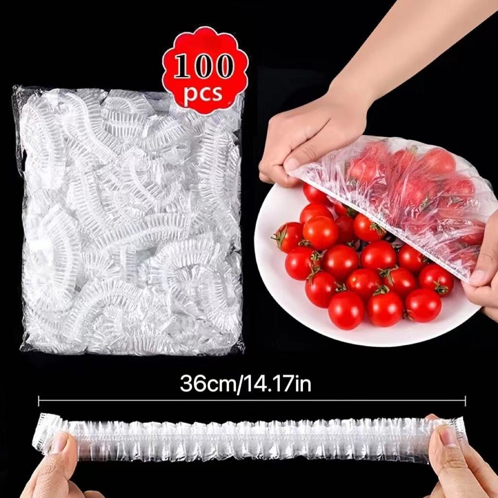 Lot de 100 couvercles alimentaires jetables - Anti-odeur & Anti-fuite - Pour cuisine réfrigérateur congélateur - TF16731 100pcs