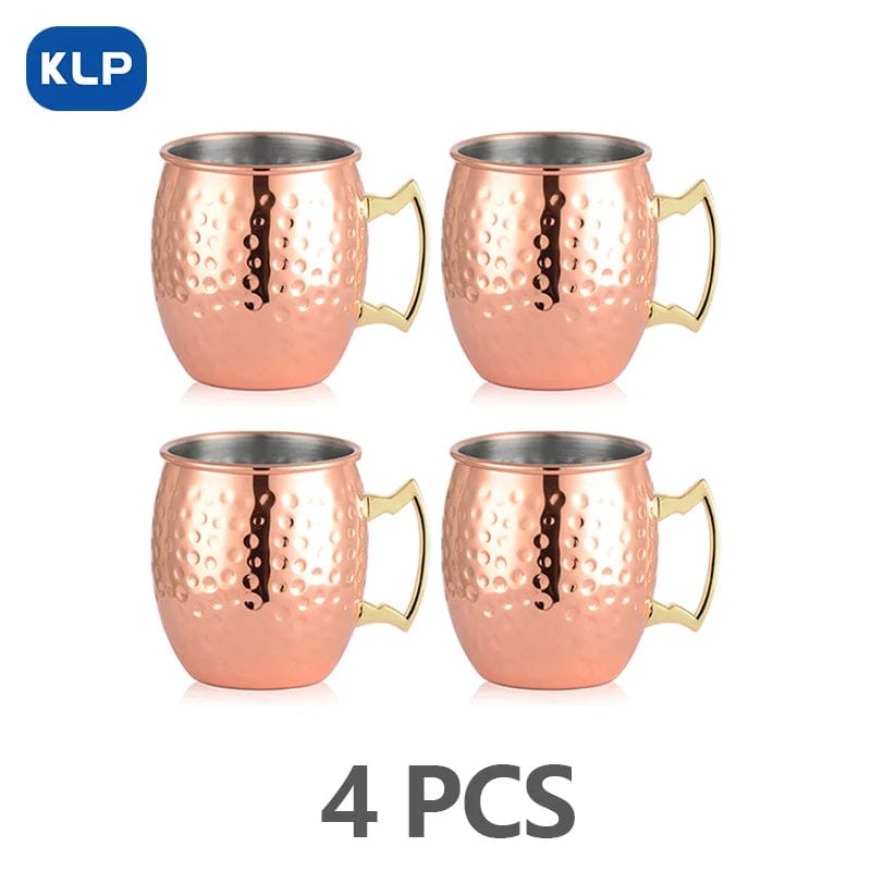 Lot de 2 Mugs Moscow Mule en Acier Inoxydable Plaqué Or Rose - Cadeau Bar (16.9 oz) 4PCS Rose gold / 500ml